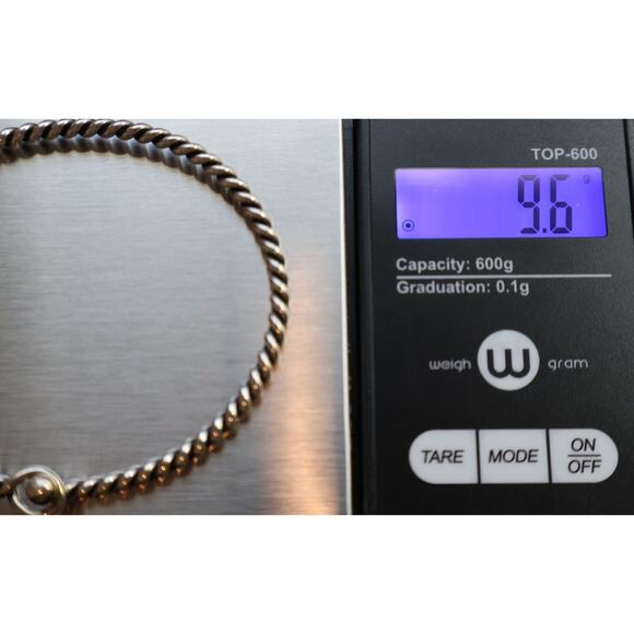 James Avery Sterling Silver Twisted Hook-on Bracelet 9.6G / 6in / 2mm - Picture 6 of 6